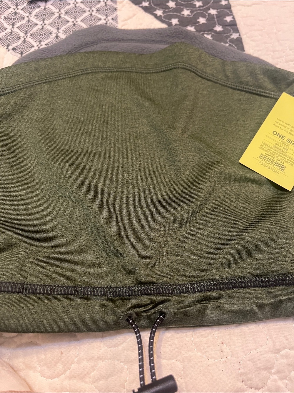all in motion Olive Green Face Mask with Adjustable Drawstring